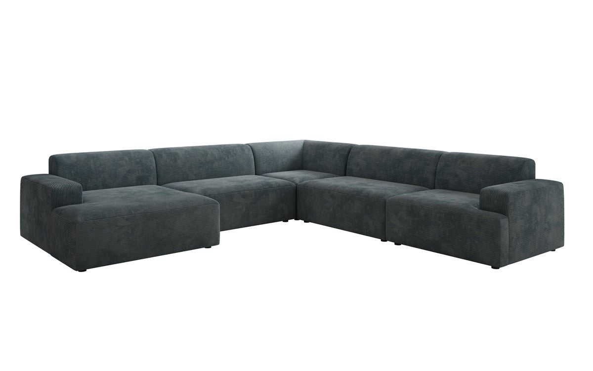Designer Sofa Monza Wohnlandschaft U XXL i Cordfløjl