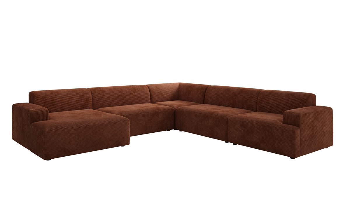 Designer Sofa Monza Wohnlandschaft U XXL i Cordfløjl
