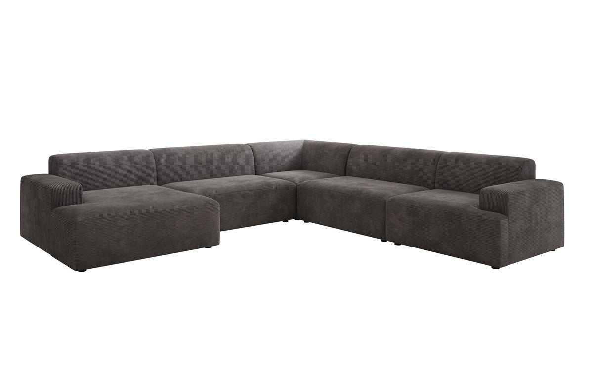 Designer Sofa Monza Wohnlandschaft U XXL i Cordfløjl