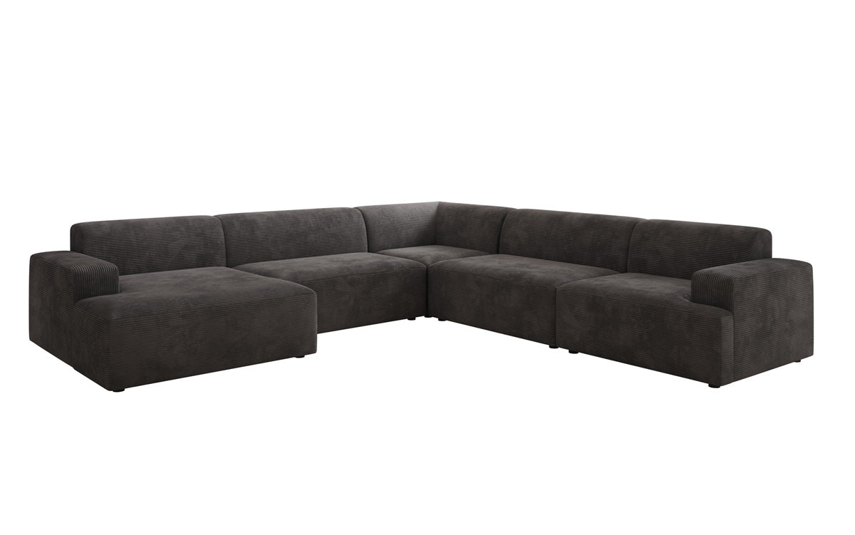 Designer Sofa Monza Wohnlandschaft U XXL i Cordfløjl
