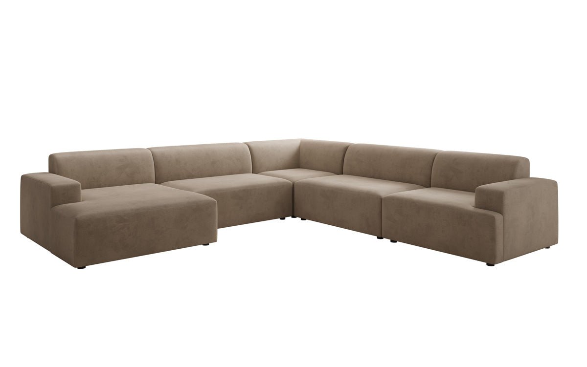 Designer Sofa Monza Wohnlandschaft U XXL i Velour