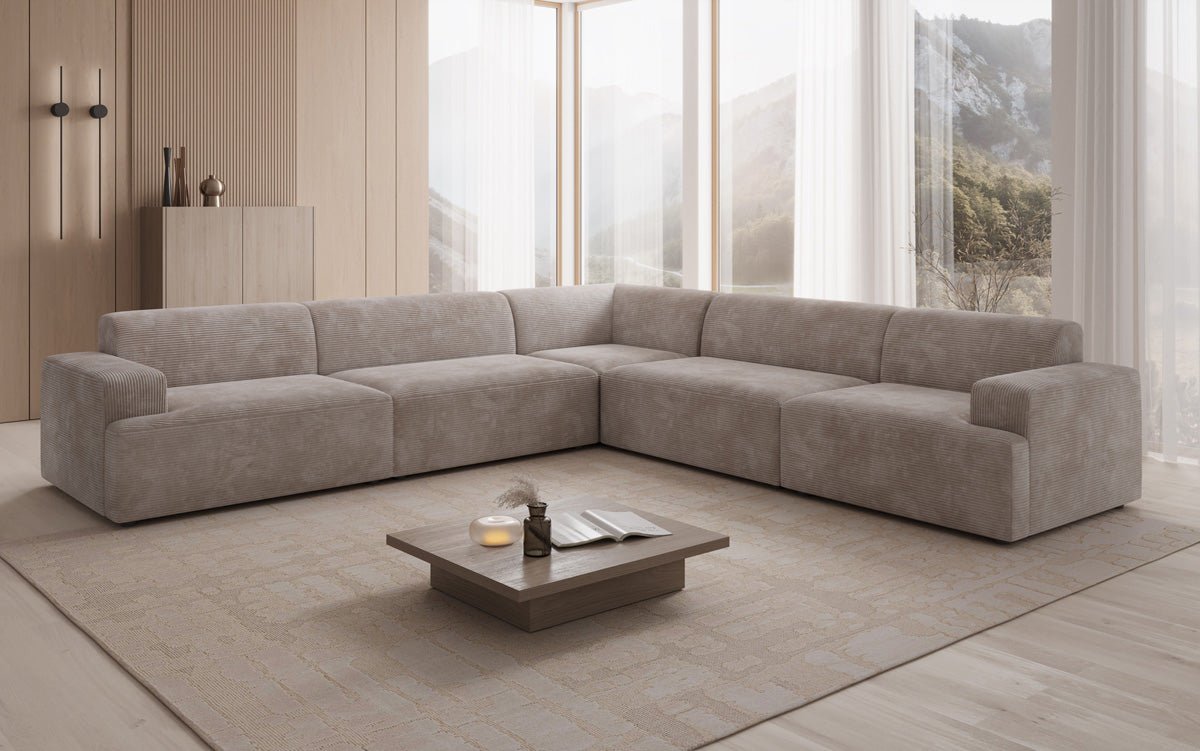 Designer Sofa Monza Wohnlandschaft L XXL i Cordfløjl