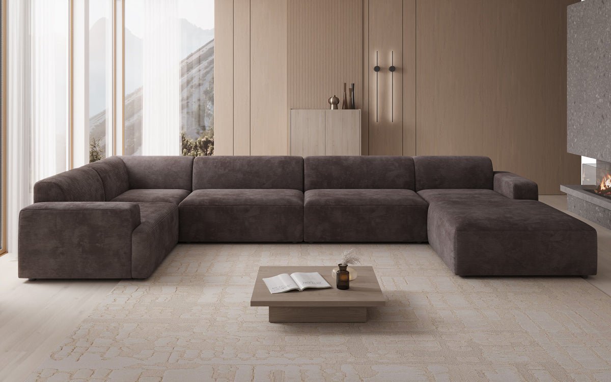 Designer Sofa Monza U XXL i Cordfløjl