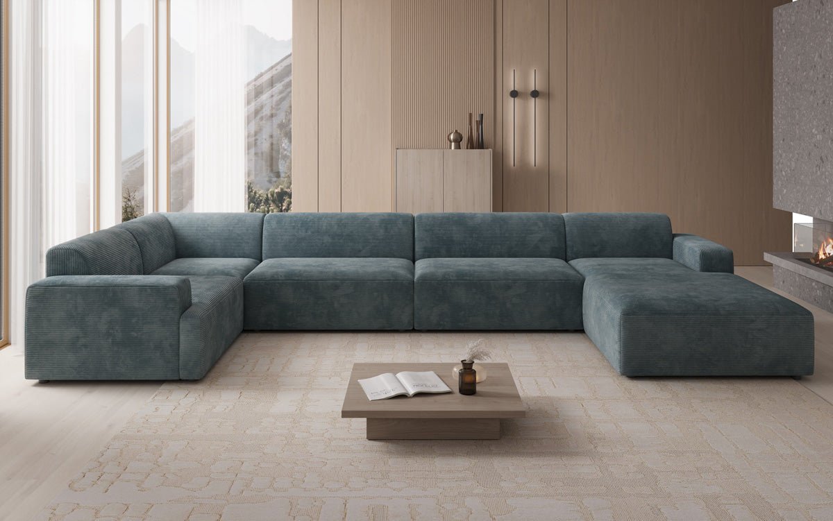 Designer Sofa Monza U XXL i Cordfløjl