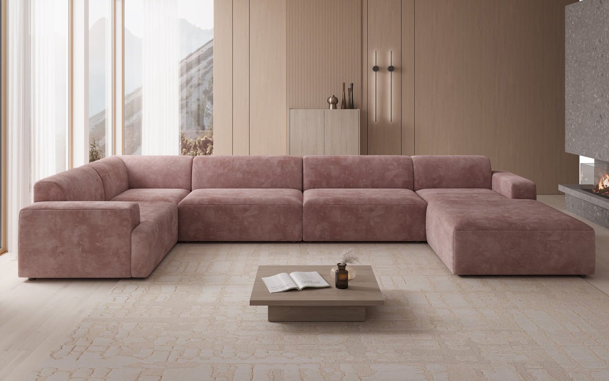 Designer Sofa Monza U XXL i Cordfløjl