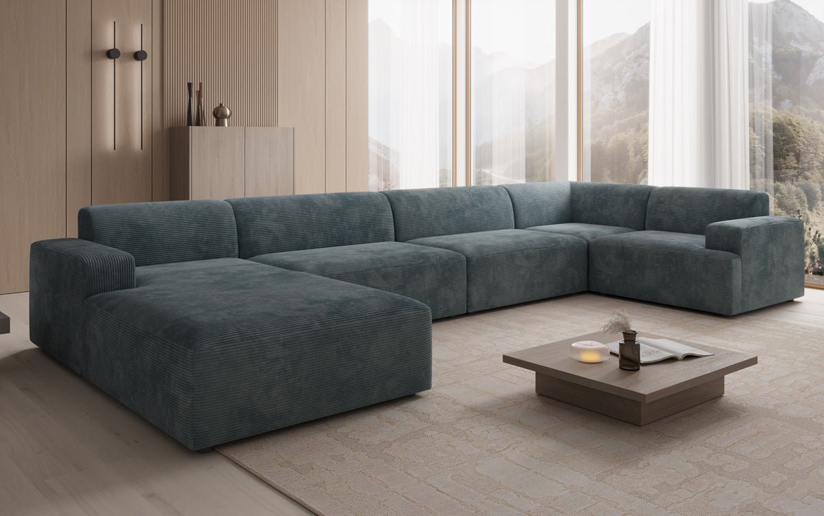 Designer Sofa Monza U XXL i Cordfløjl