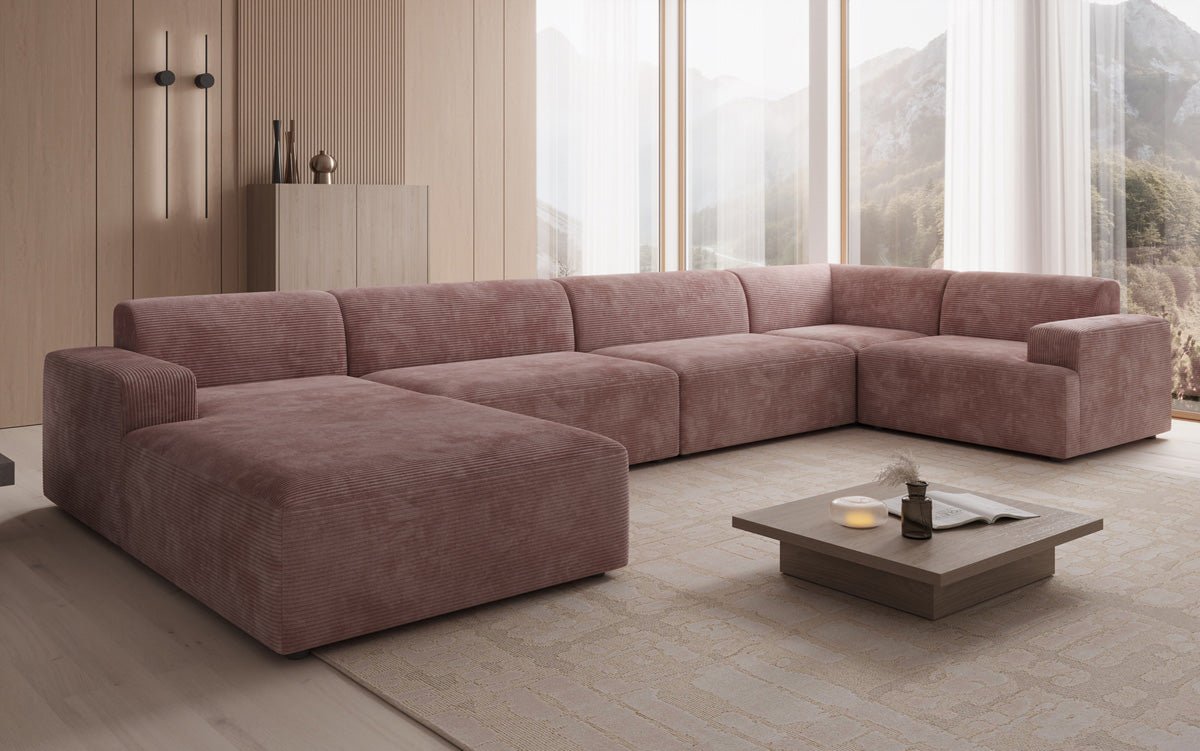 Designer Sofa Monza U XXL i Cordfløjl