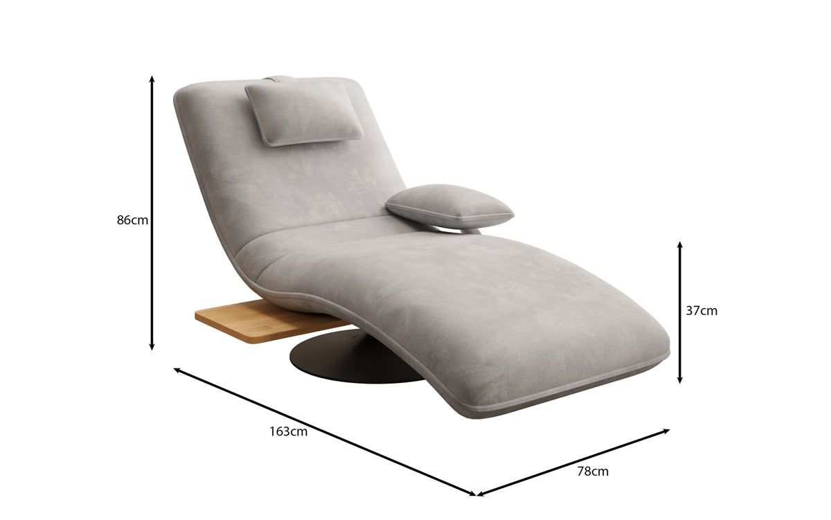 Designer afslapningsstol Velour med drejefunktion og sidebord