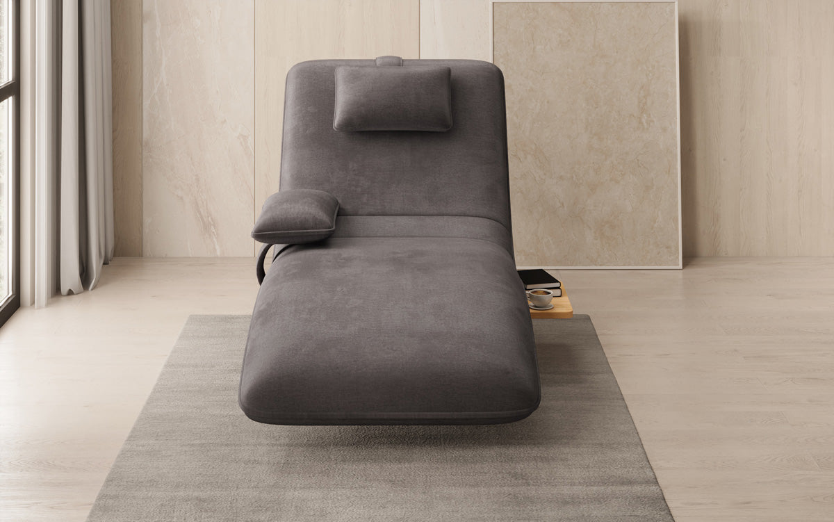 Designer afslapningsstol Velour med drejefunktion og sidebord