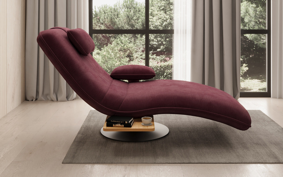 Designer afslapningsstol Velour med drejefunktion og sidebord