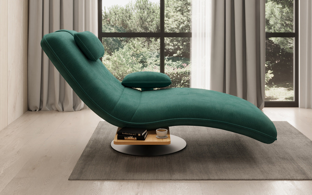 Designer afslapningsstol Velour med drejefunktion og sidebord