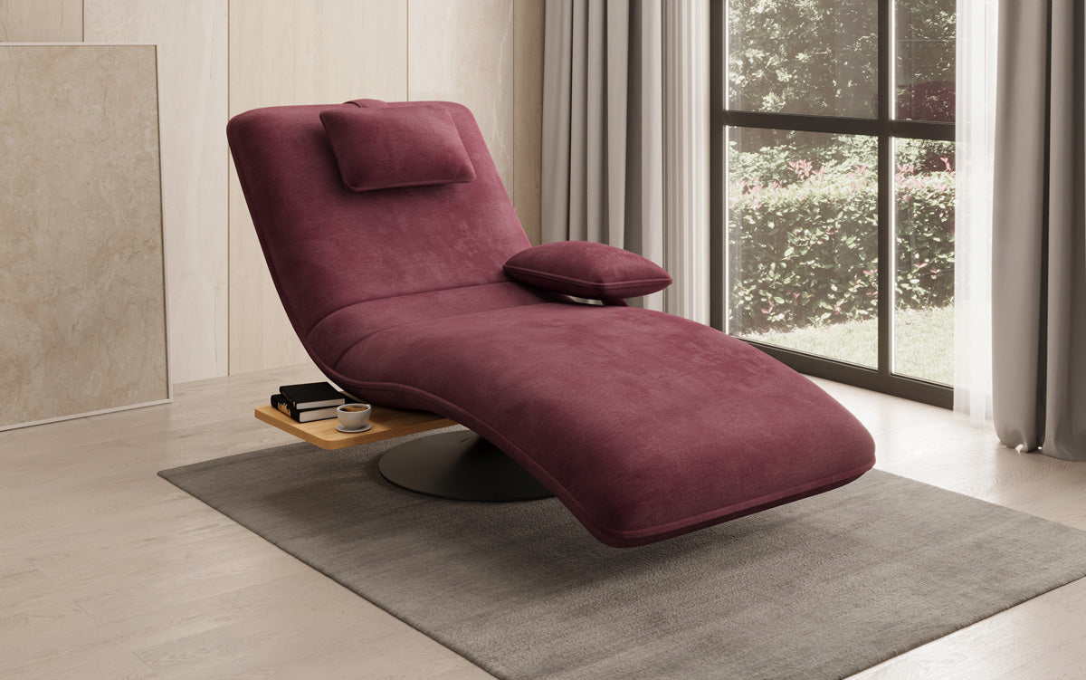 Designer afslapningsstol Velour med drejefunktion og sidebord