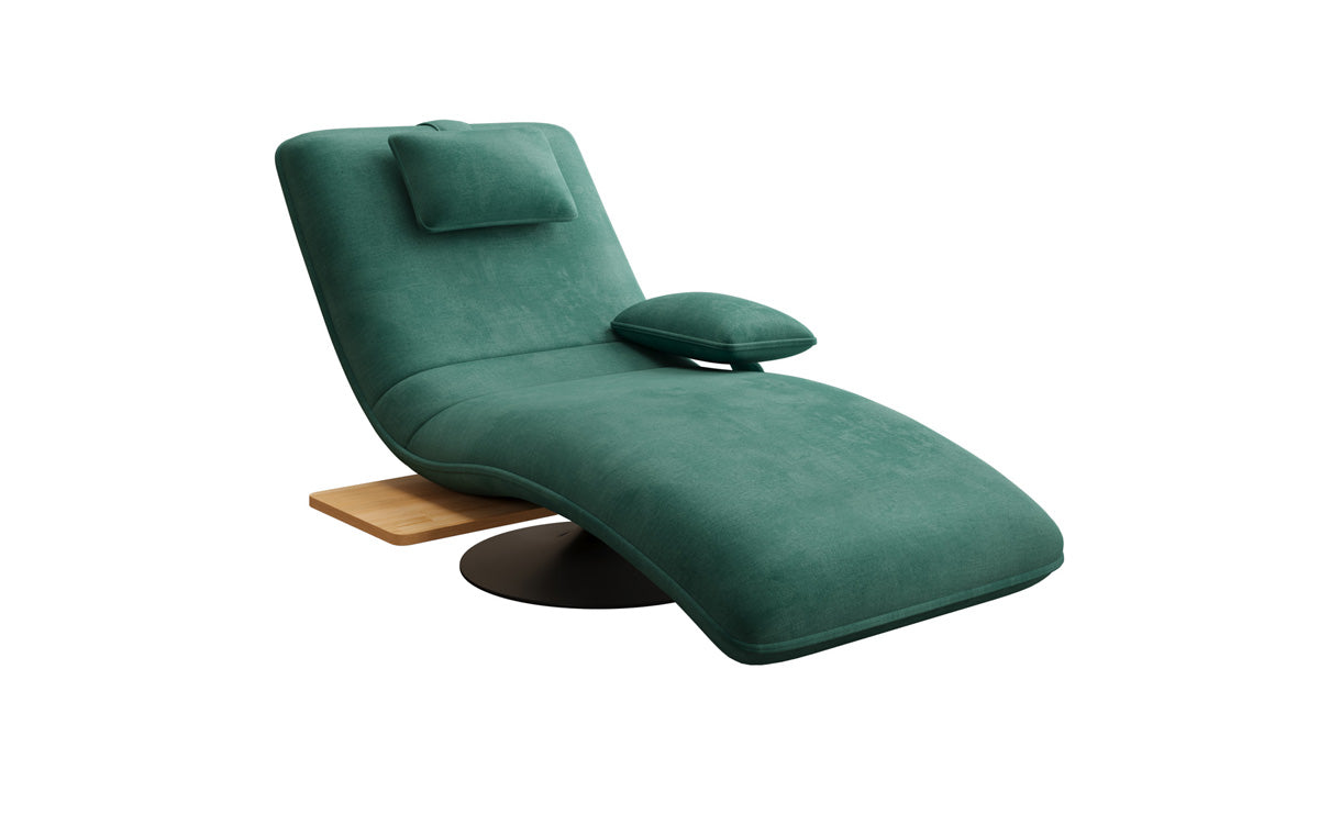 Designer afslapningsstol Velour med drejefunktion og sidebord
