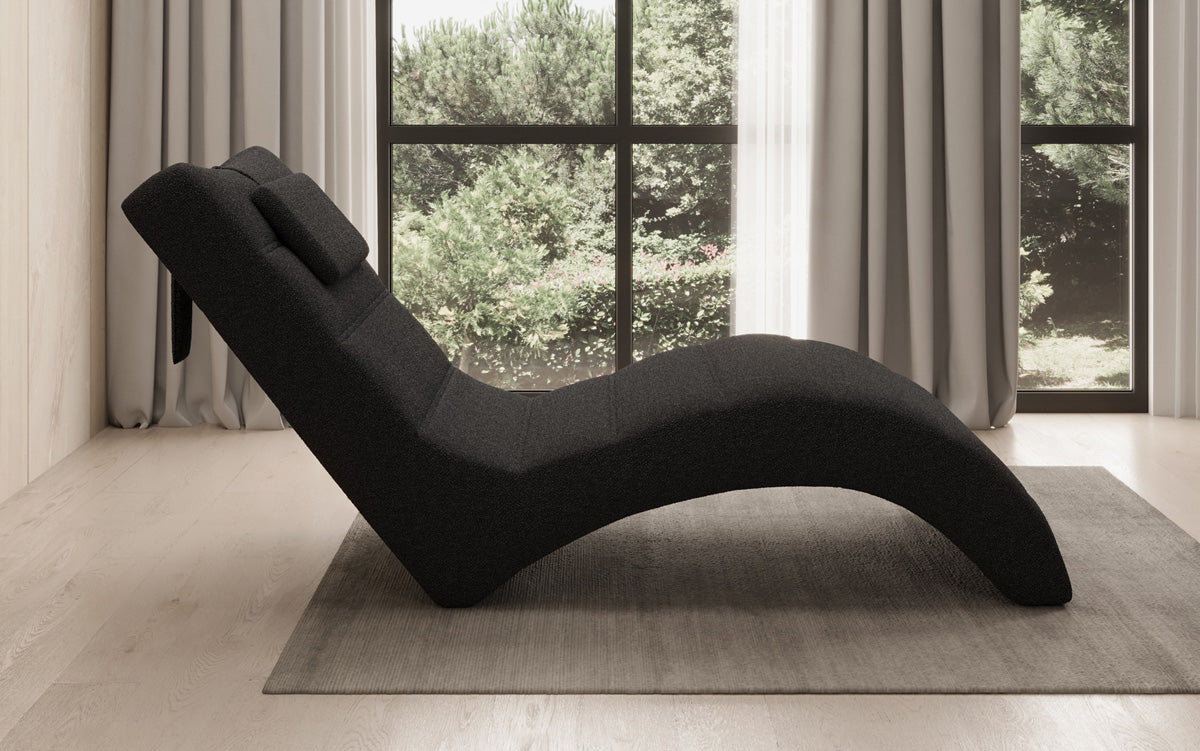 Designer afslapningsstol Leon i Bouclé