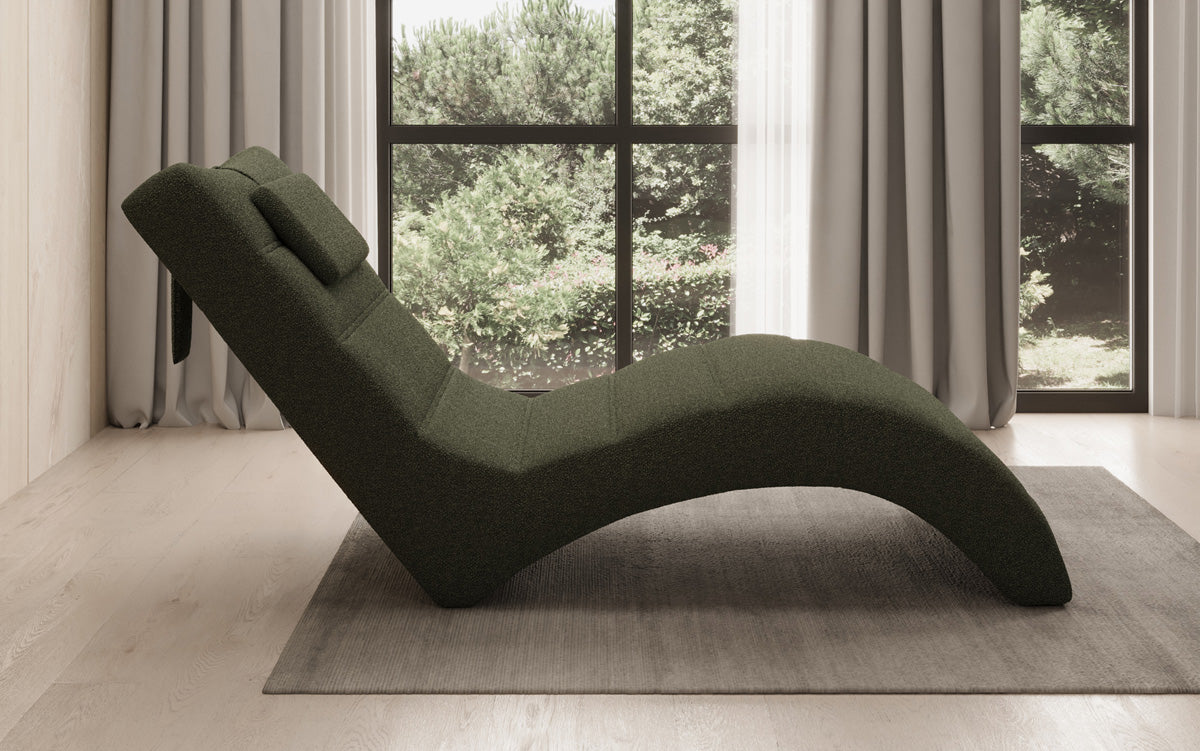 Designer afslapningsstol Leon i Bouclé