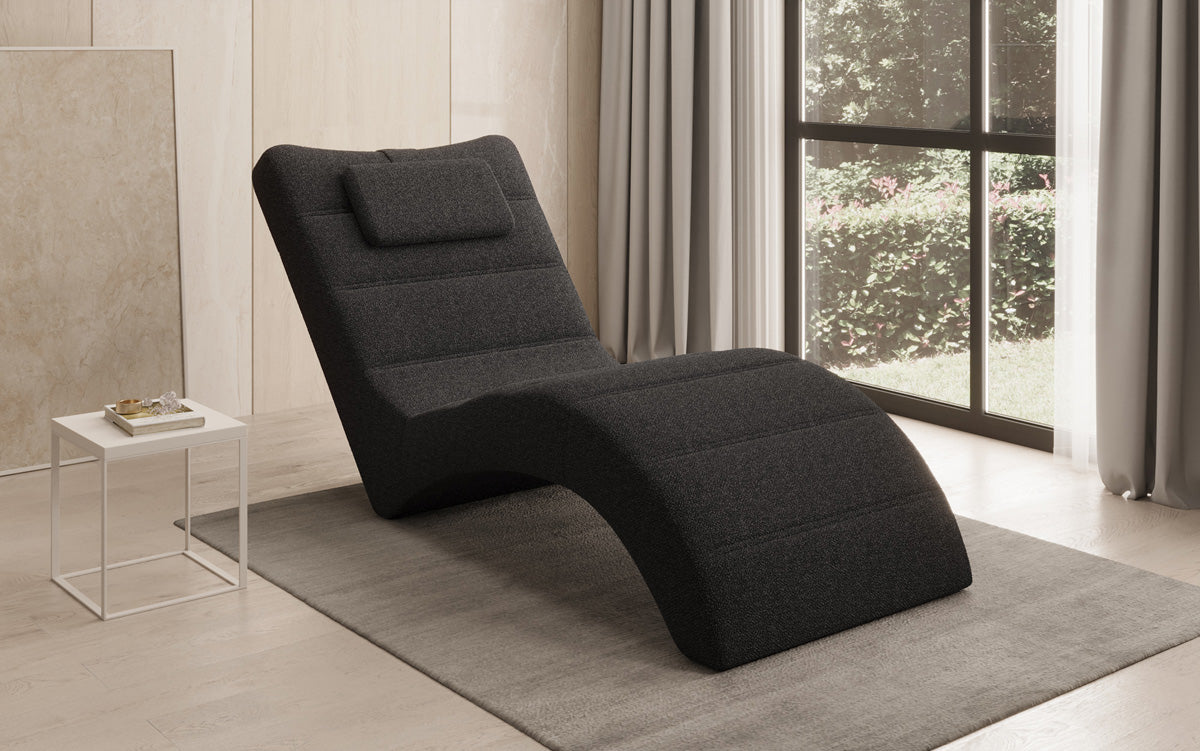 Designer afslapningsstol Leon i Bouclé
