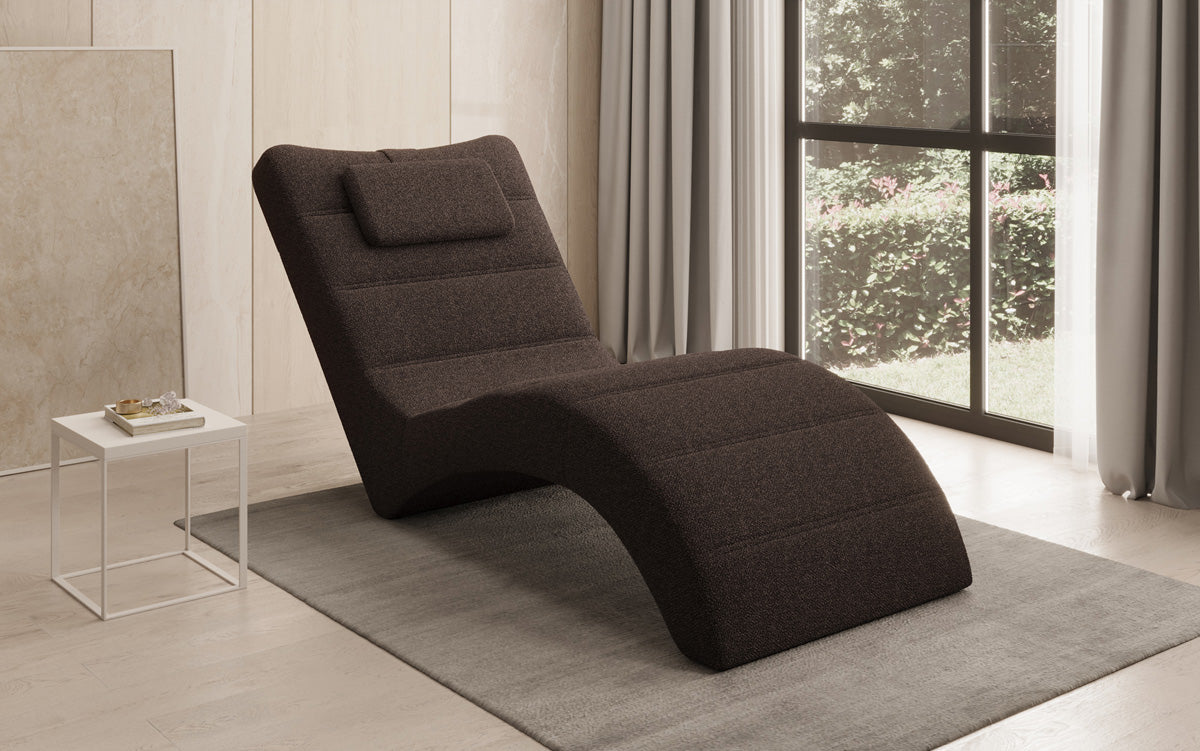 Designer afslapningsstol Leon i Bouclé