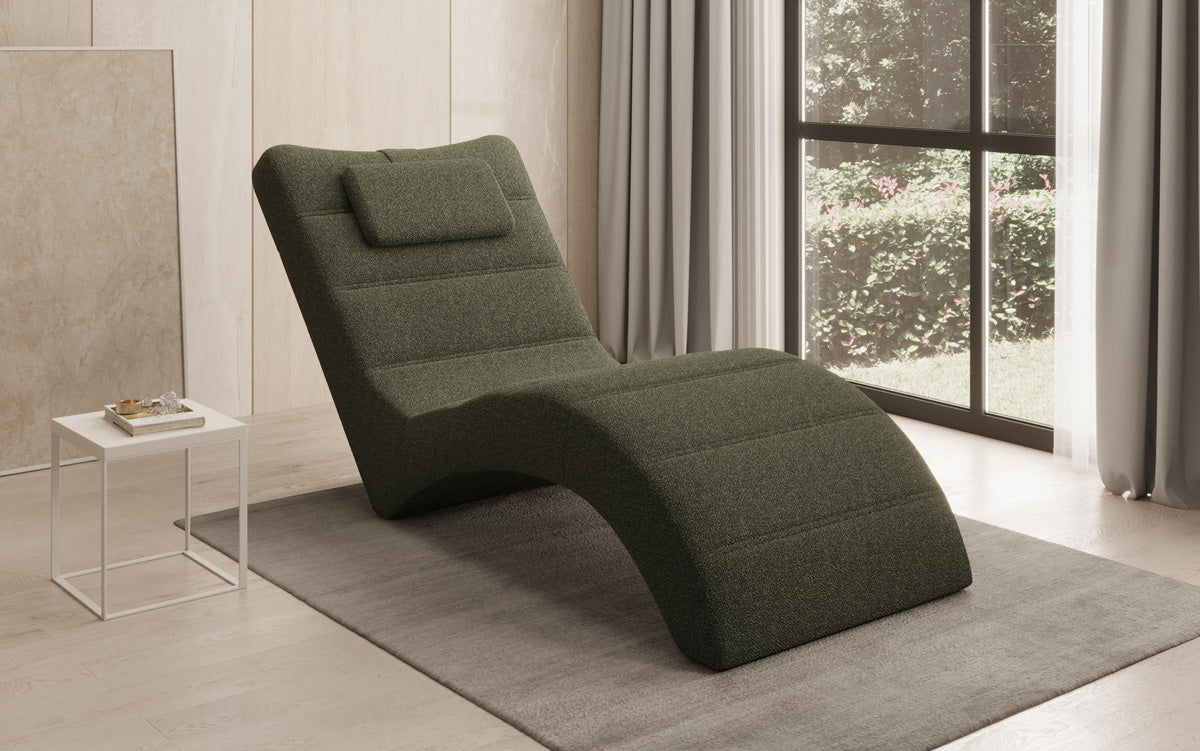 Designer afslapningsstol Leon i Bouclé
