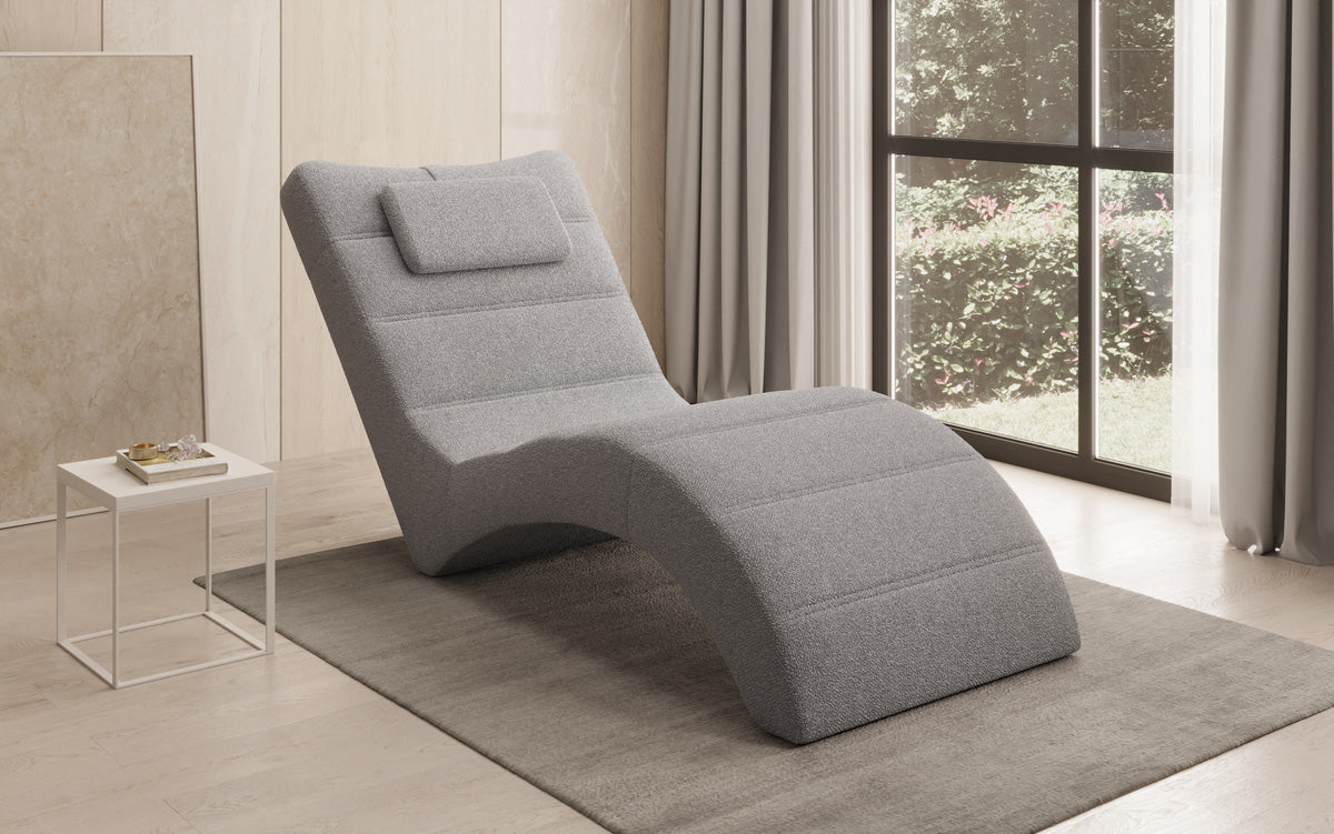 Designer afslapningsstol Leon i Bouclé