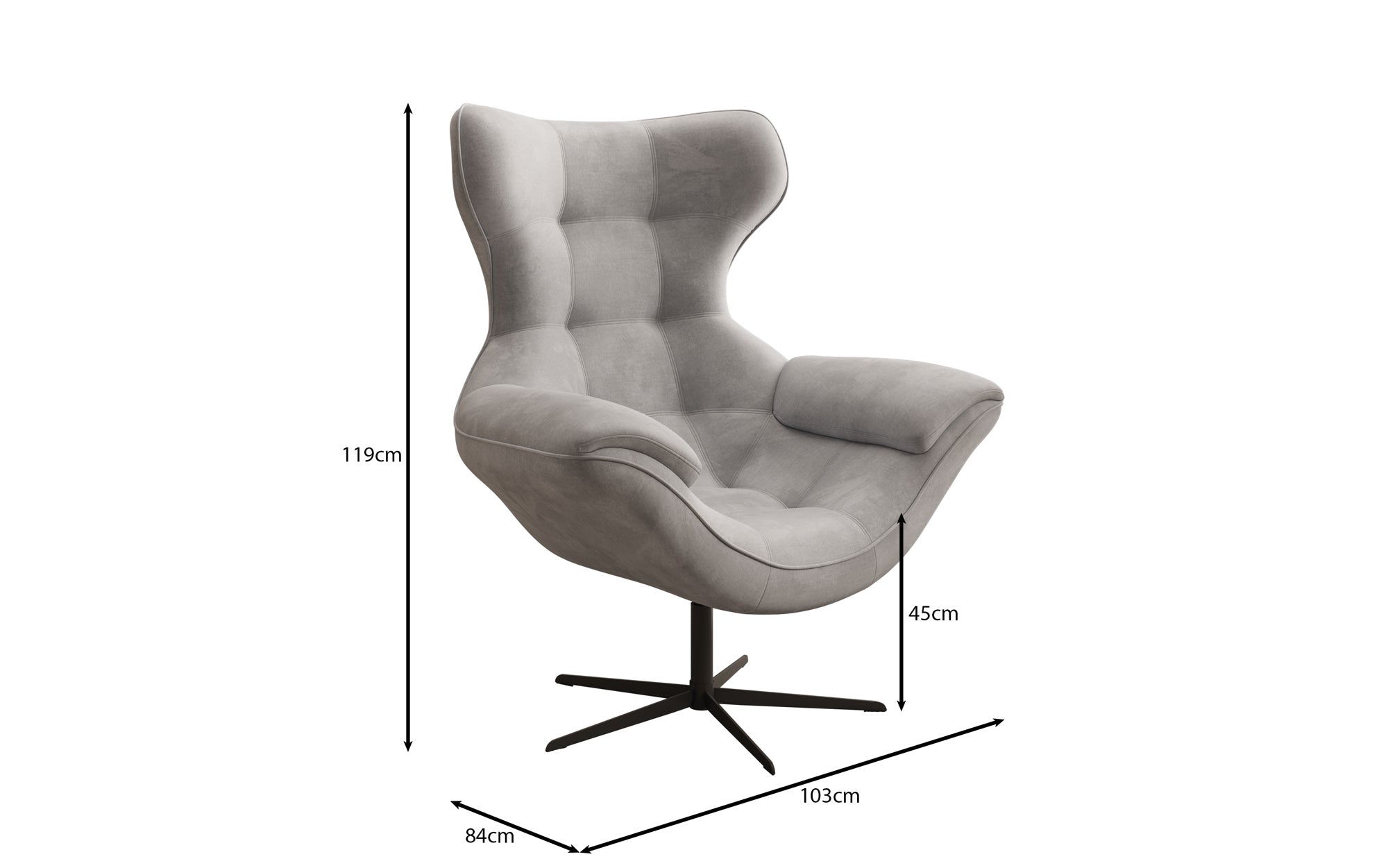 Designer Sofa-Sessel Aurelio inkl. Beistellhocker in Velour
