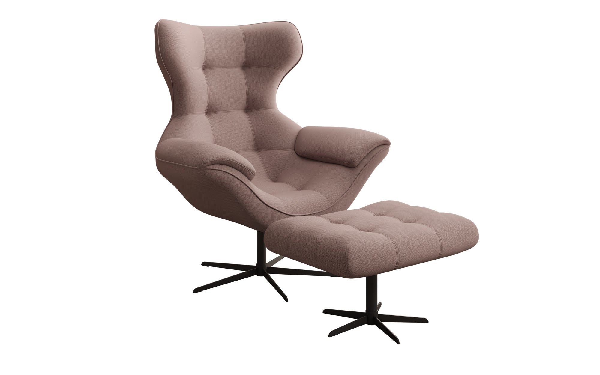 Designer Sofa-Sessel Aurelio inkl. Beistellhocker in Stof