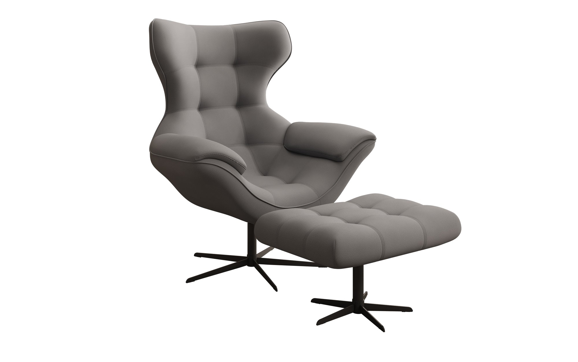 Designer Sofa-Sessel Aurelio inkl. Beistellhocker in Stof