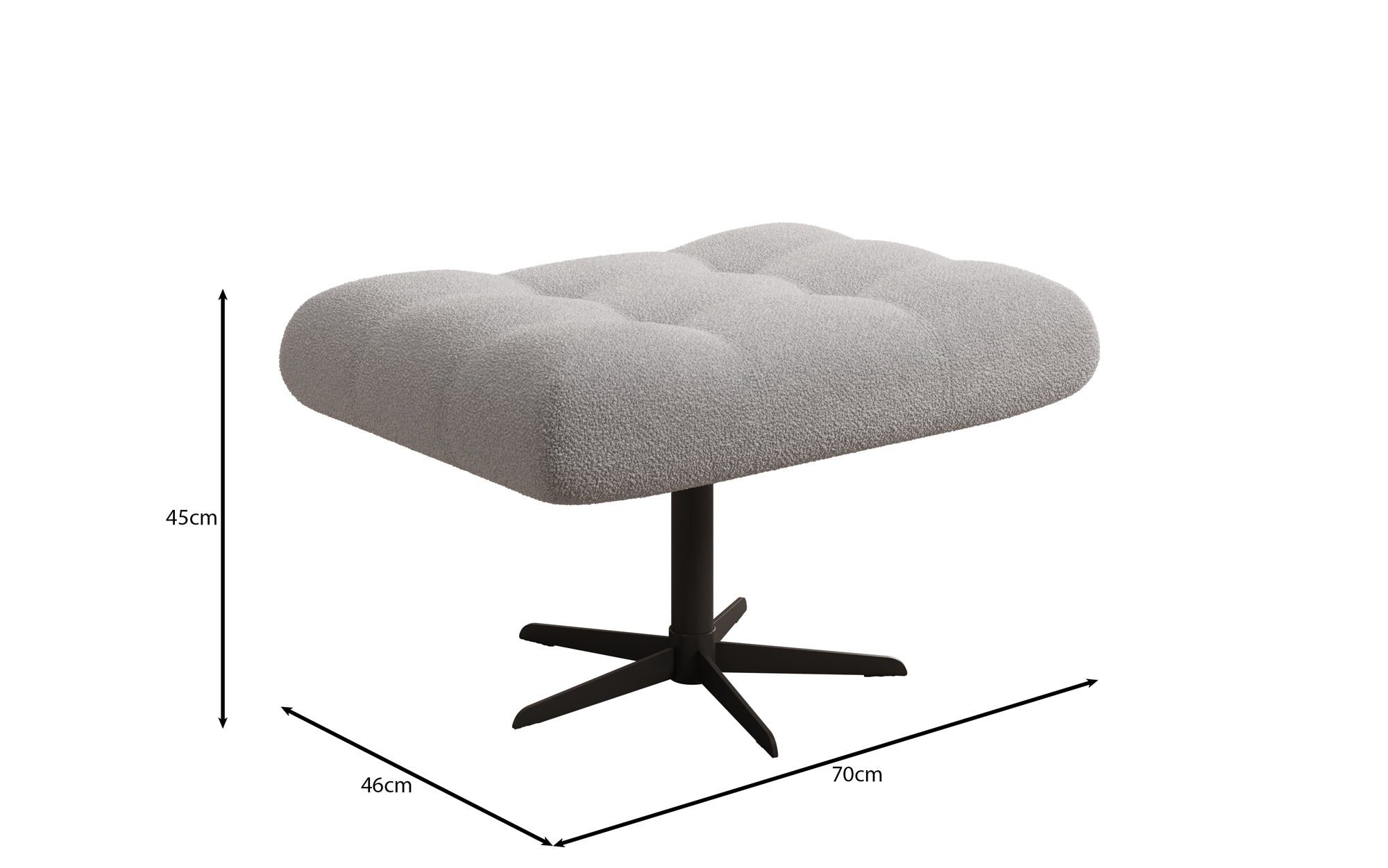 Designer Sofa-Lænestol Aurelio inkl. sidepuf i Bouclé