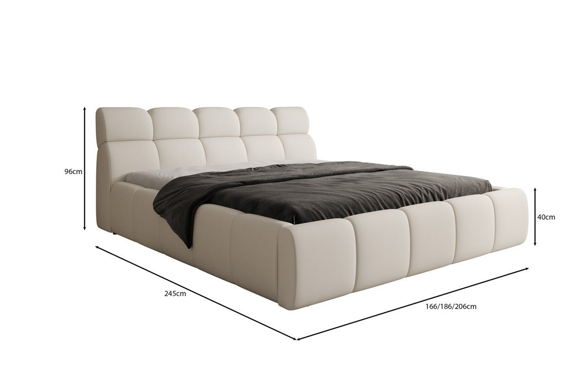Designer polstret seng Dallas Stof med opbevaringsplads