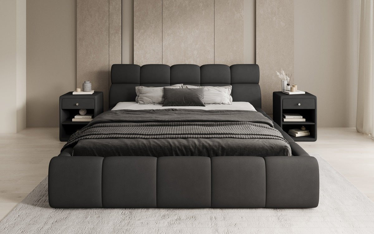 Designer polstret seng Dallas Stof med opbevaringsplads
