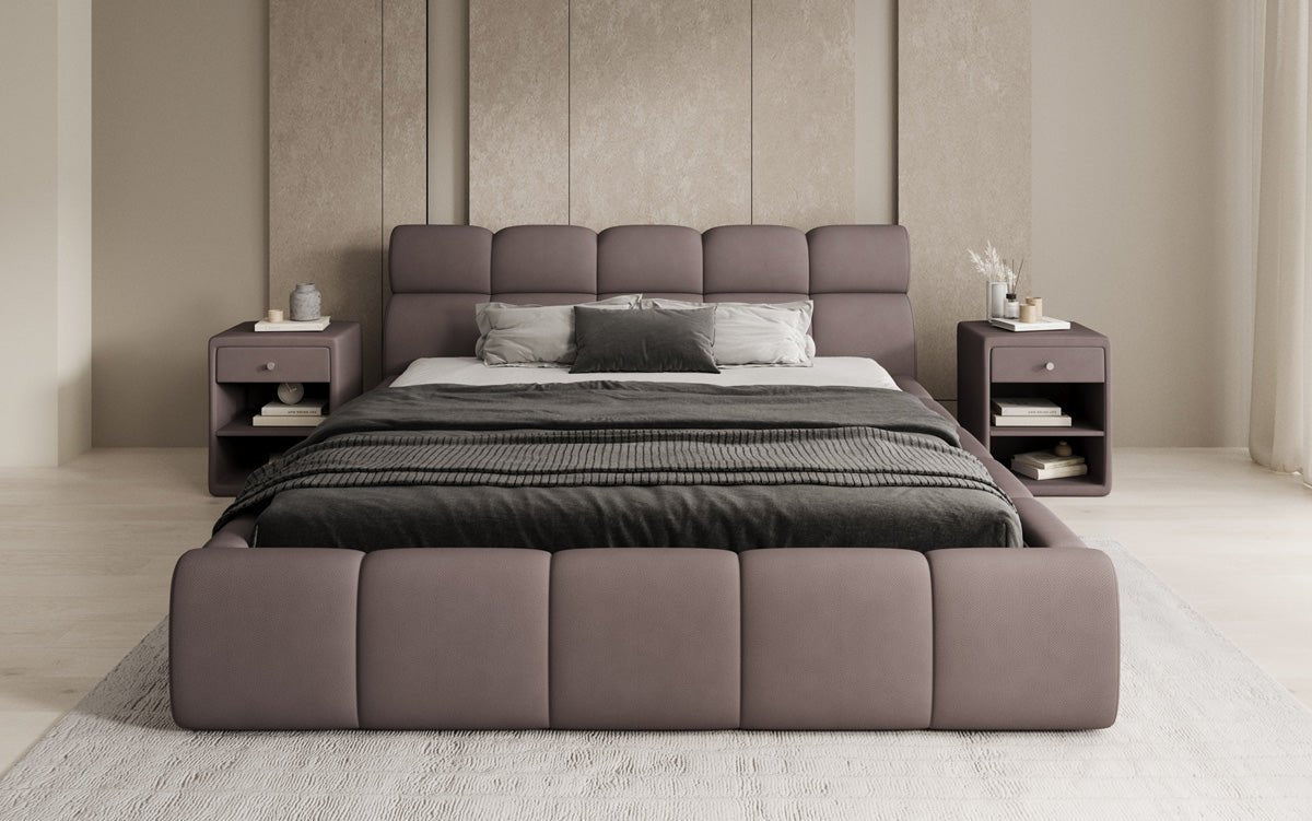 Designer polstret seng Dallas Stof med opbevaringsplads