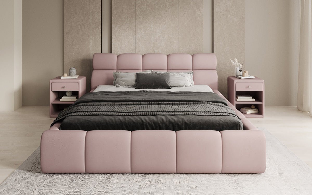 Designer polstret seng Dallas Stof med opbevaringsplads