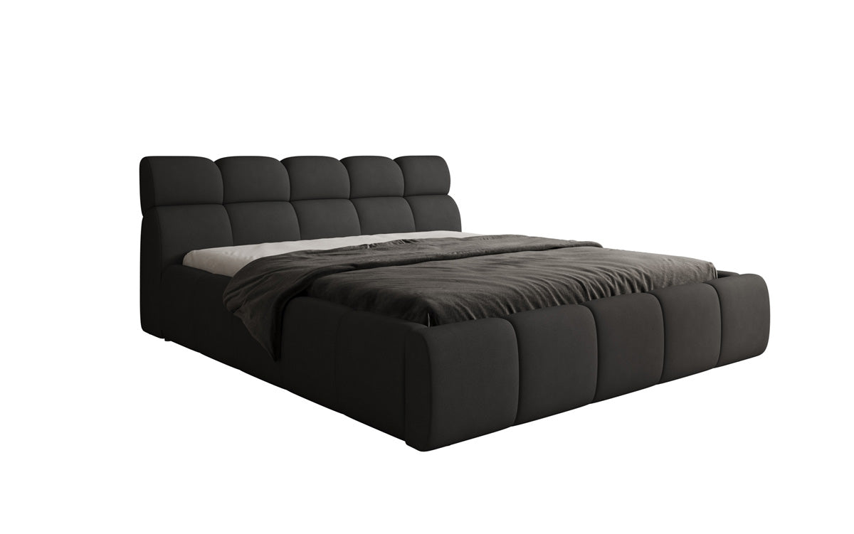 Designer polstret seng Dallas Stof med opbevaringsplads