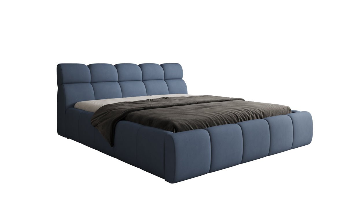 Designer polstret seng Dallas Stof med opbevaringsplads