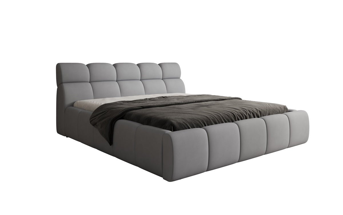 Designer polstret seng Dallas Stof med opbevaringsplads