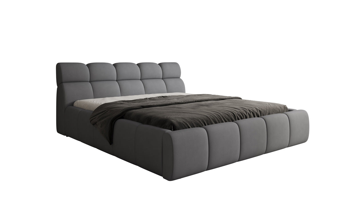 Designer polstret seng Dallas Stof med opbevaringsplads