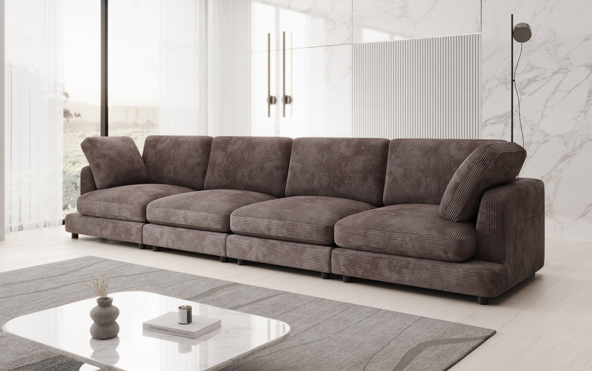 Designer 4-personers sofa Thalessa i Cordfløjl