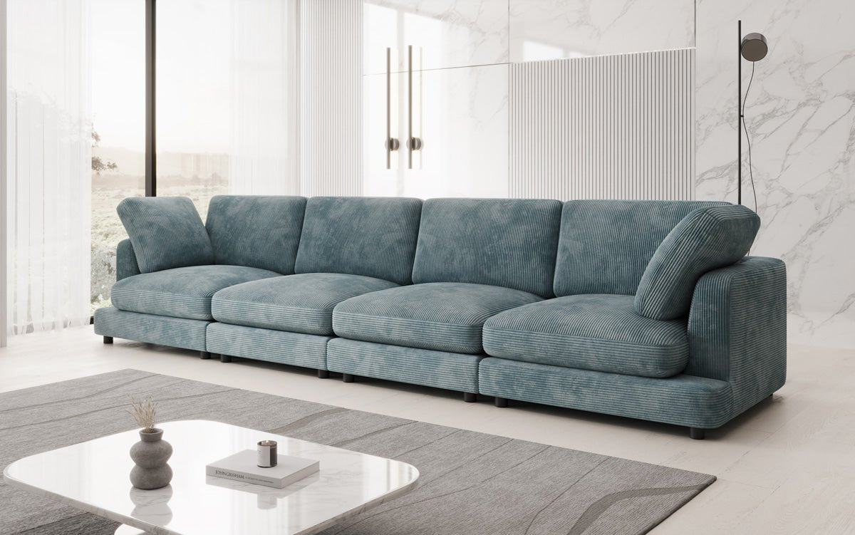 Designer 4-personers sofa Thalessa i Cordfløjl