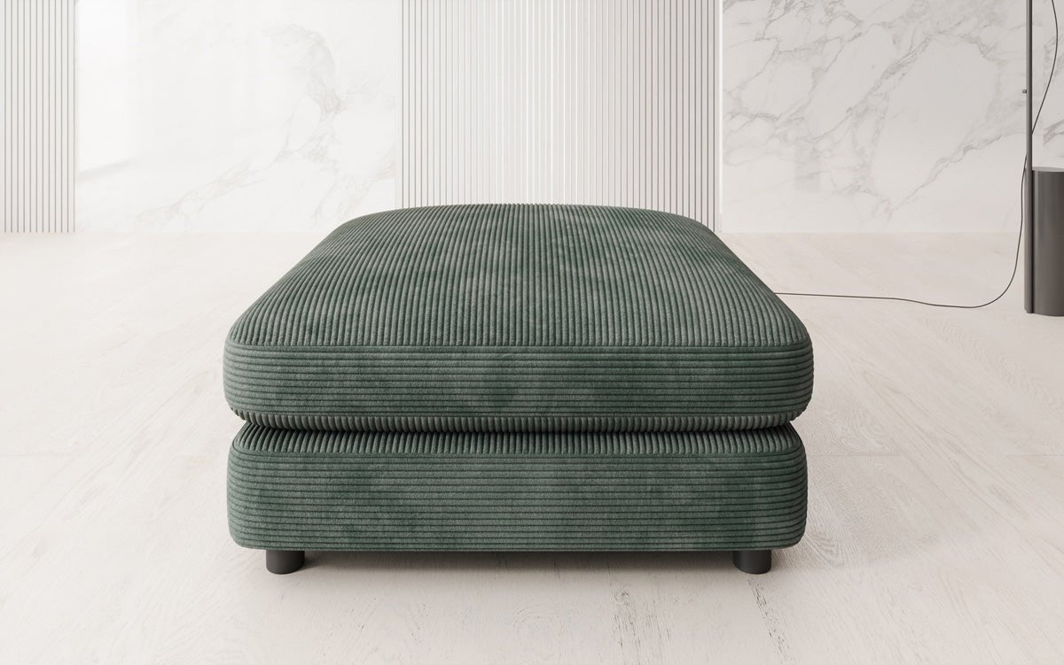 Beistellhocker Thalessa i Cordfløjl 90x90cm