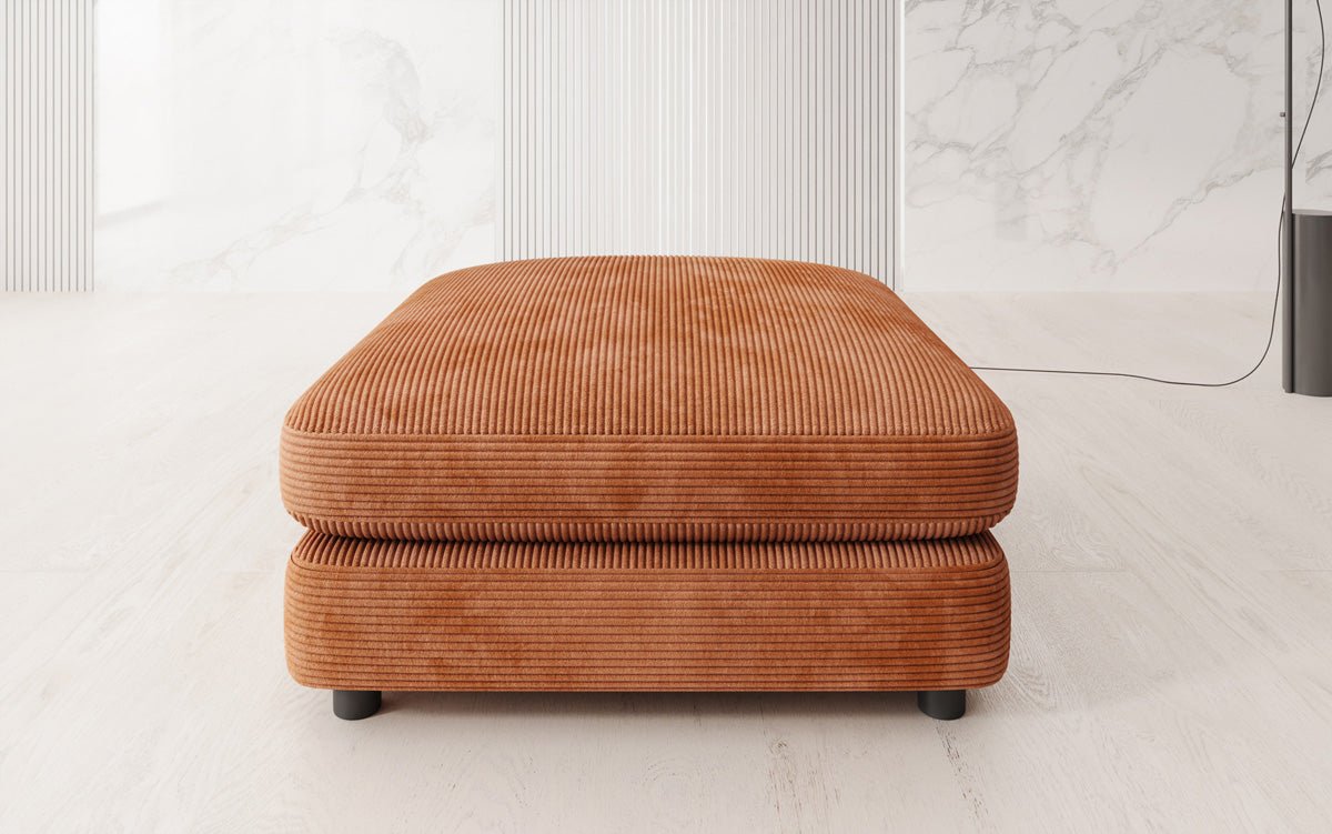 Beistellhocker Thalessa i Cordfløjl 90x90cm