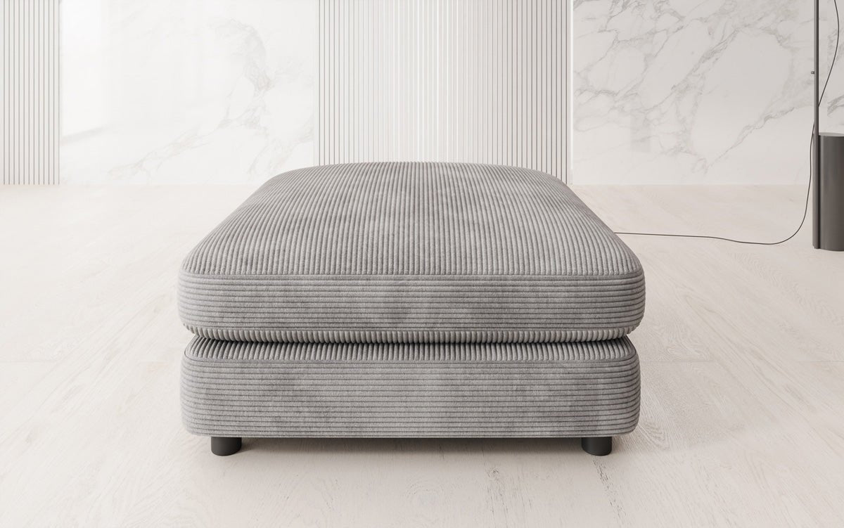 Beistellhocker Thalessa i Cordfløjl 90x90cm