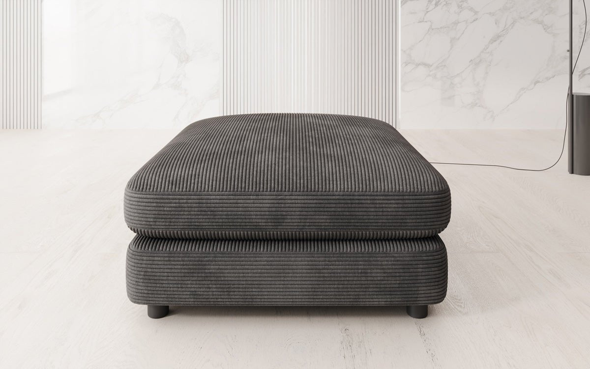 Beistellhocker Thalessa i Cordfløjl 90x90cm