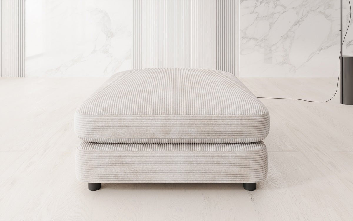 Beistellhocker Thalessa i Cordfløjl 90x90cm