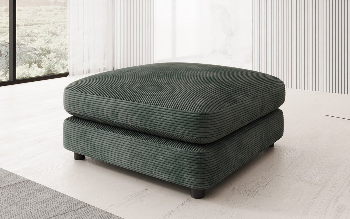 Beistellhocker Thalessa i Cordfløjl 90x90cm