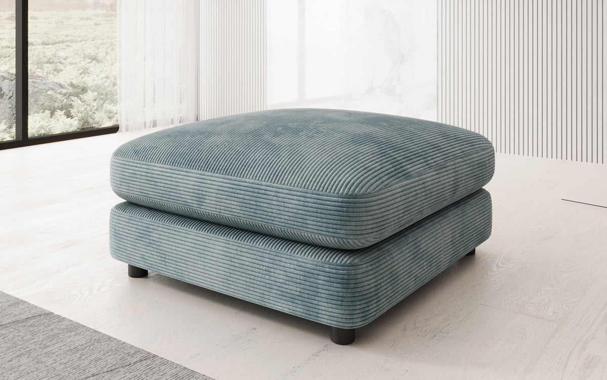 Beistellhocker Thalessa i Cordfløjl 90x90cm