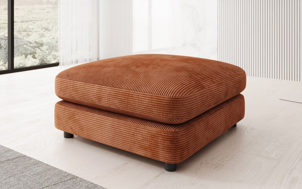 Beistellhocker Thalessa i Cordfløjl 90x90cm