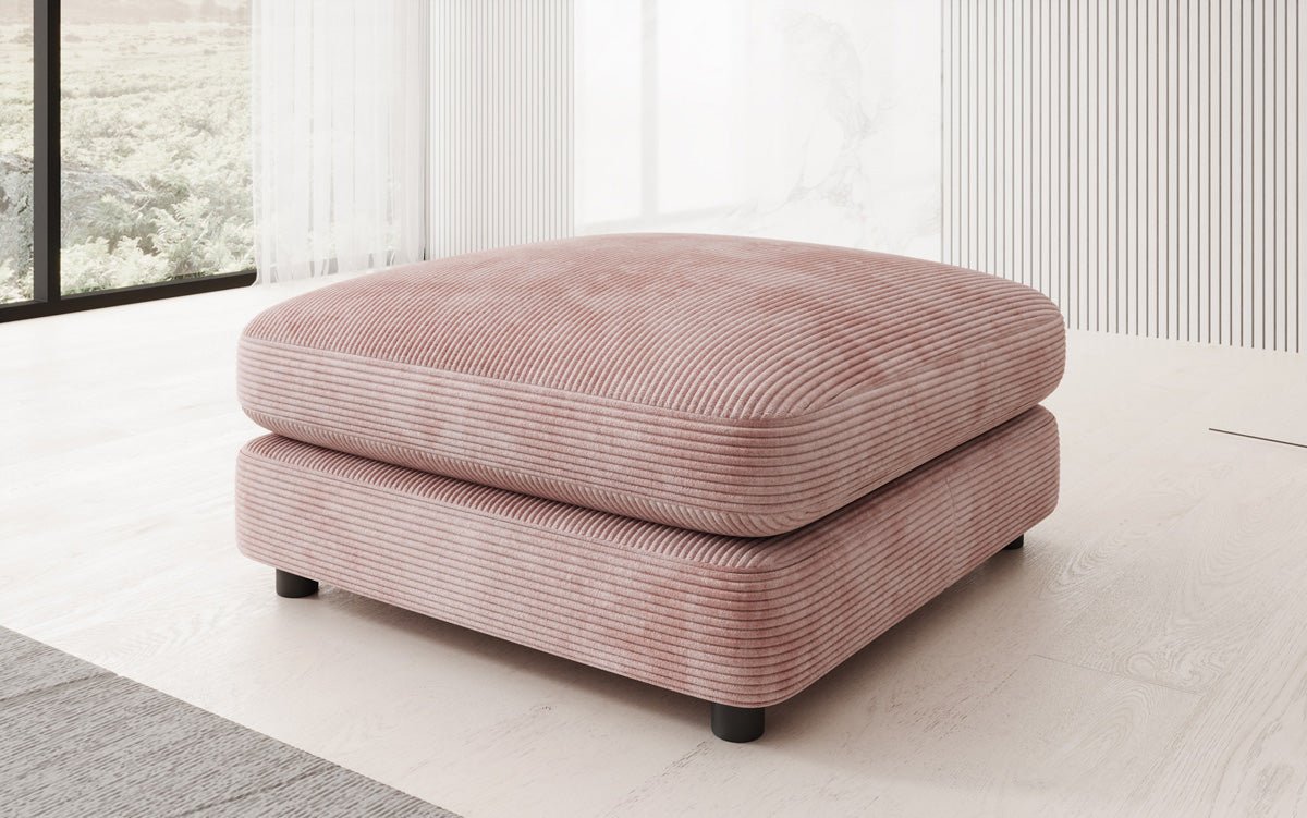 Beistellhocker Thalessa i Cordfløjl 90x90cm