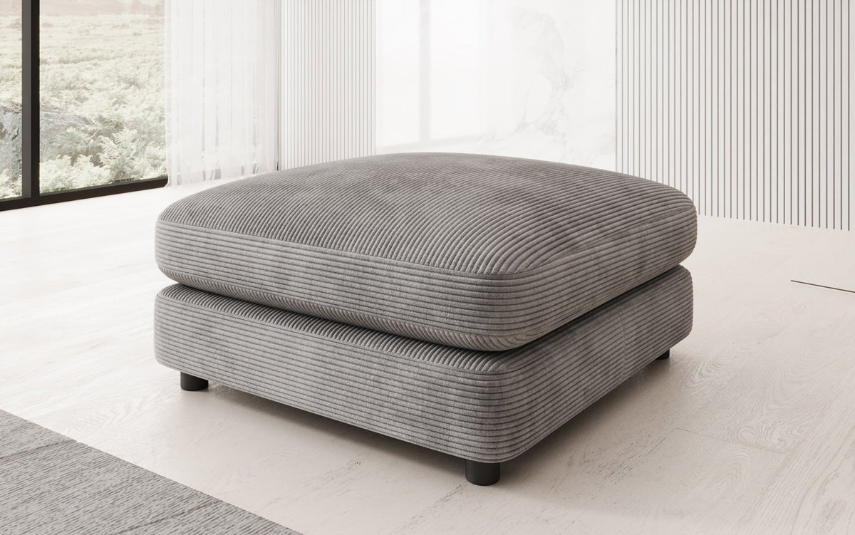 Beistellhocker Thalessa i Cordfløjl 90x90cm