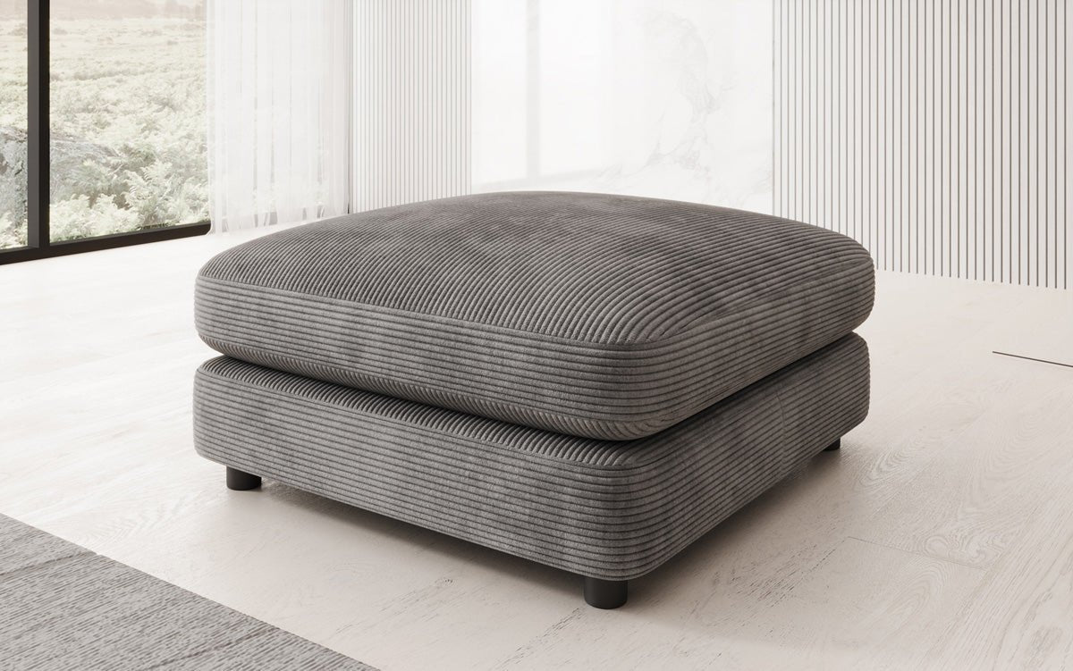 Beistellhocker Thalessa i Cordfløjl 90x90cm