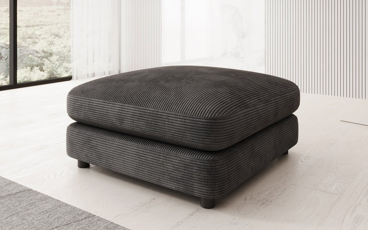Beistellhocker Thalessa i Cordfløjl 90x90cm