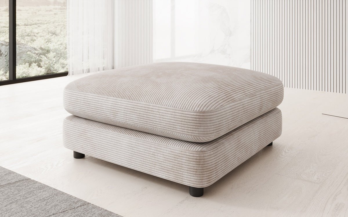 Beistellhocker Thalessa i Cordfløjl 90x90cm